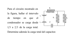 Para el circuito mostrado en la figura, hallar el intervalo de tiempo
