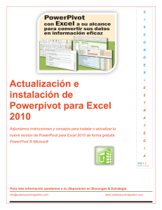 Actualizaci&oacute;n e instalaci&oacute;n de Powerpivot para Excel 2010