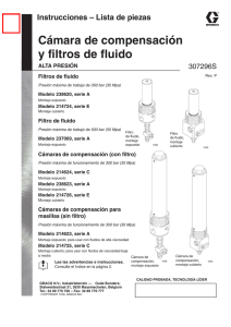 307296p , Cámara de compensación y filtros de fluido alta presión