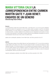 La “Correspondencia” entre Carmen Martín Gaite y Juan Benet