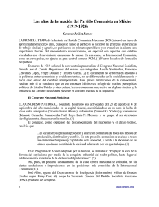 Los años de formación del Partido Comunista en México