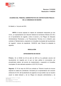 Resolución 104/2016, de 1 de junio.