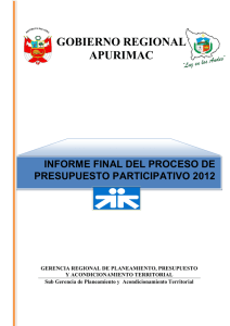 informe final del proceso de presupuesto participativo 2012