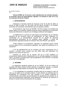 Informe 6/2008, de 13 de junio, sobre adjudicación de contratos