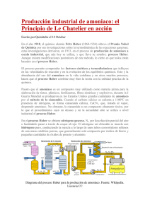 Producción industrial de amoniaco: el Principio de Le Chatelier en