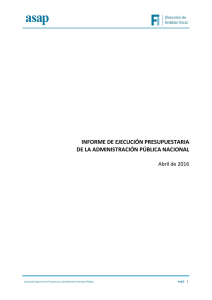 Ejecución del presupuesto de la APN a abril