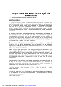 Impacto del TLC en el sector Agrícola Dominicano