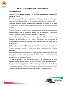 Protocolos de Sesiones de Ayuntamiento.