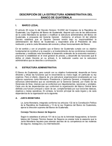 descripción de la estructura administrativa del banco de guatemala