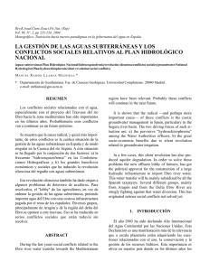 la gestión de las aguas subterráneas y los conflictos sociales