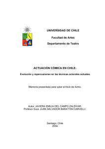 UNIVERSIDAD DE CHILE Facultad de Artes Departamento