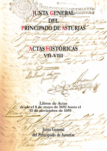 Junta General del Principado de Asturias. Actas Históricas. T. VII