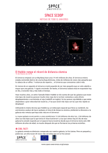 El Hubble rompe el récord de distancia cósmica