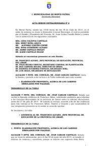I. MUNICIPALIDAD DE MONTE PATRIA Secretaria Municipal ACTA