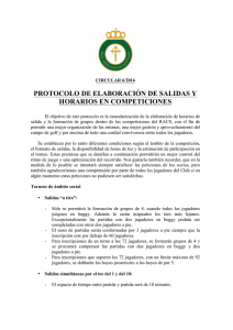 protocolo de elaboración de salidas y horarios en competiciones