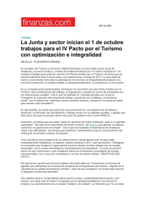 La Junta y sector inician el 1 de octubre trabajos para el IV Pacto