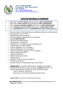 lista de material 3º primaria - CEIP Bilingüe Fernando Martín, Mora