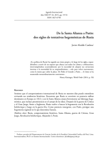 De la Santa Alianza a Putin: dos siglos de tentativas hegemónicas