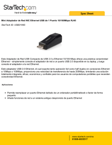 Mini Adaptador de Red NIC Ethernet USB de 1 Puerto