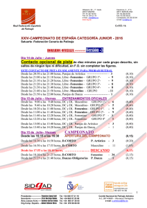Cir055-16 Horarios OFICIALES Campeonato de España Junior
