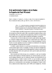 Del sentimiento trágico de la fiesta: la España de Paul Morand