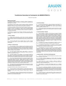 Condiciones Generales de Contratacion de AMANN SPAIN S.L