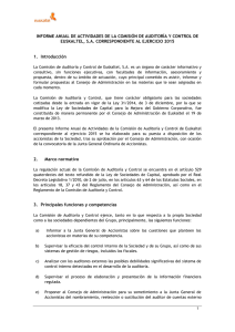 Informe Anual de la Comisión de Auditoría y Control.