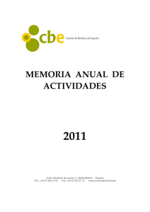 memoria anual de actividades - Comité de Bioética de España