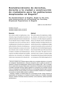 Restablecimiento de derechos, derecho a la ciudad y construcción