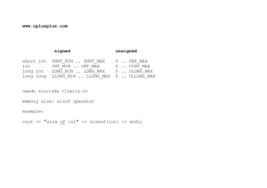 www.cplusplus.com signed unsigned short int SHRT_MIN