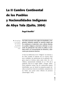 La II Cumbre Continental de los Pueblos y Nacionalidades