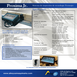 Proxima Jr. Sistema de impresión de tecnología Termojet