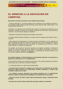 EL DERECHO A LA EDUCACIÓN EN LIBERTAD.