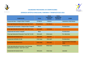 calendario provisional de competiciones gimnasia artística
