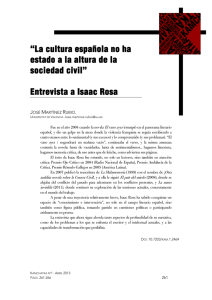 “La cultura española no ha estado a la altura de la sociedad civil