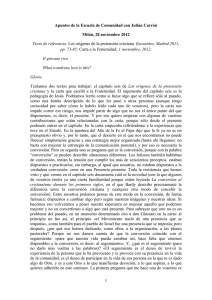 PDF. 28 de noviembre de 2012. Apuntes EdC con Julián Carrón