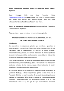 Título: Contribución científico técnica al desarrollo termal cubano
