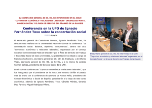 Conferencia en la UPO de Ignacio Fernández Toxo sobre la