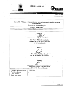 Manual de Políticas y Procedimientos para la Adquisición