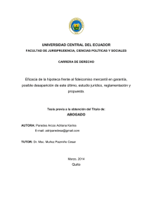 UNIVERSIDAD CENTRAL DEL ECUADOR Eficacia de la hipoteca