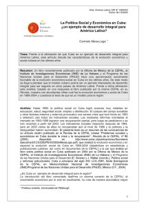 La Política Social y Económica en Cuba: ¿un ejemplo de desarrollo