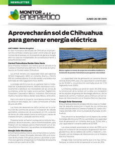 Aprovecharán sol de Chihuahua para generar energía eléctrica