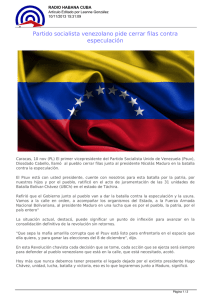 Partido socialista venezolano pide cerrar filas contra especulación