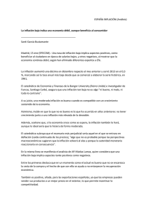 La inflación baja indica una economía débil, aunque beneficia