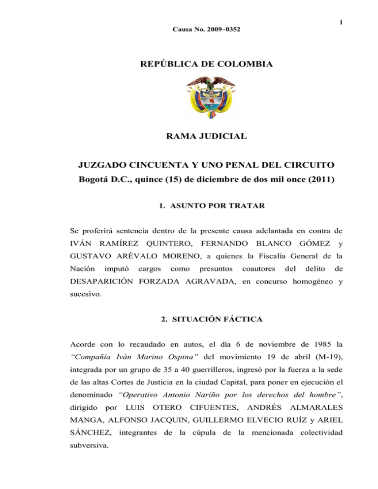 REPÚBLICA DE COLOMBIA RAMA JUDICIAL JUZGADO