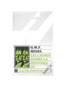 G.W.F. HEGEL LECCIONES SOBRE LA DRIA / ü