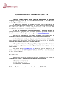 Registro Mercantil Online con Certificado Digital A.C.A.