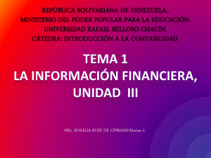 TEMA 1. Unidad III LA INFORMACION FINANCIERA