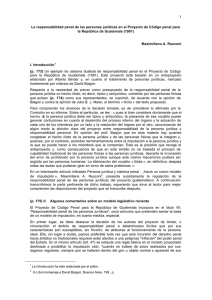 1 La responsabilidad penal de las personas jurídicas en el Proyecto