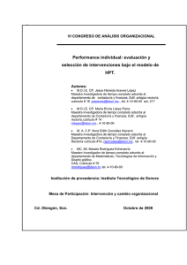 Performance individual: evaluación y selección de intervenciones